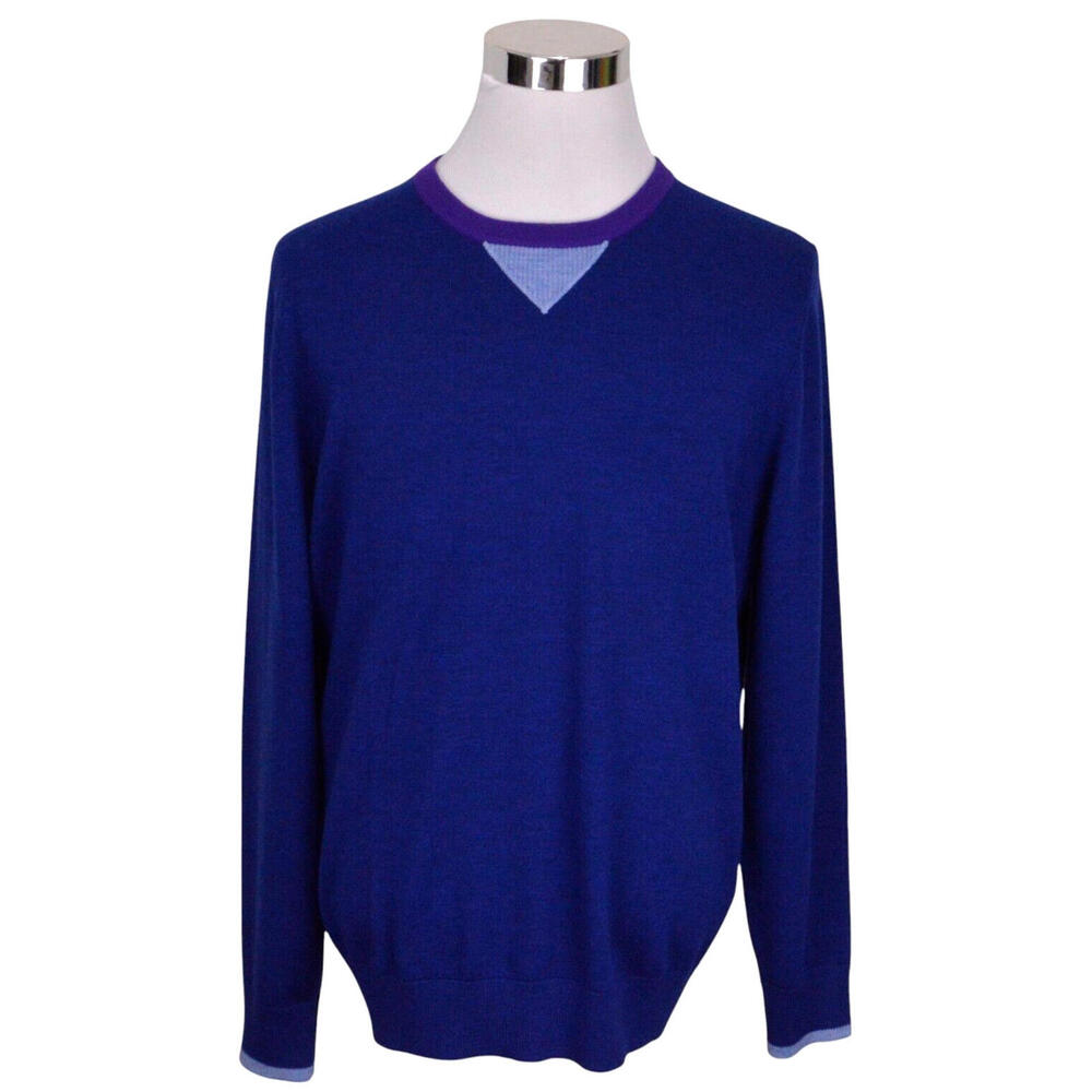G/Fore Mens Sweater XXL Blue V Neck Long Sleeved 100% Wool